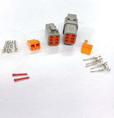 Αγορά 100% Νέο υλικό PP Deutsch 6 Pin Connector Kit με στερέωμα για το Genie Scissor Lift και τα μέρη του κουτιού ελέγχου πλατφόρμας με εγγύηση ενός έτους ηλεκτρονική κατασκευή